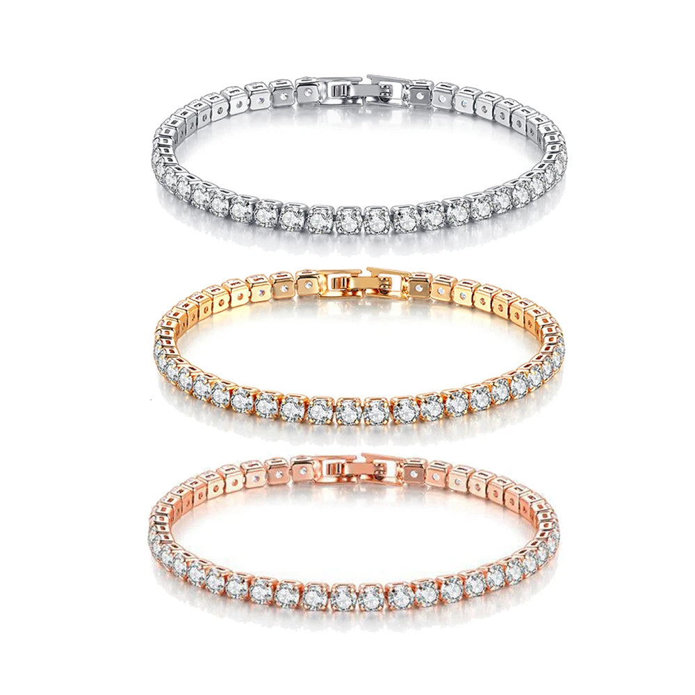 tennis bracelets gold rose gold silver